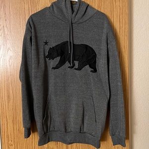 California Bear Hoodie. Gray and black. Size XL.